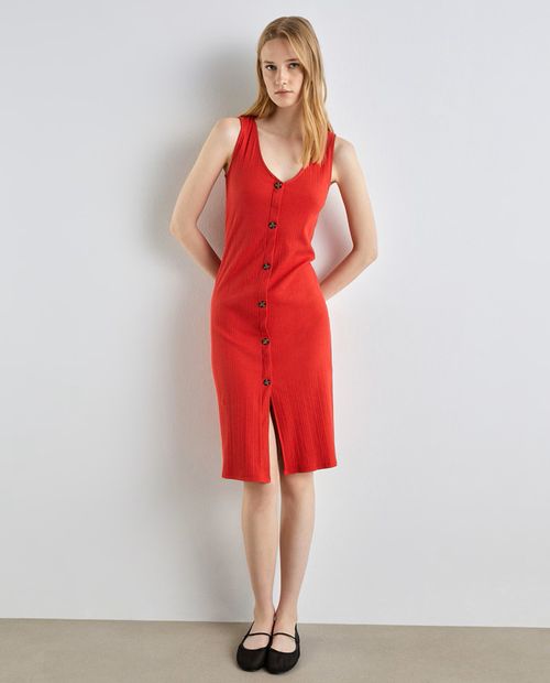 Vestido Easy Wear casual rojo sin mangas para mujer