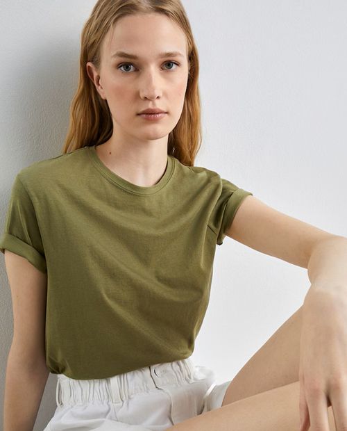 Camiseta Easy Wear verde manga corta para mujer