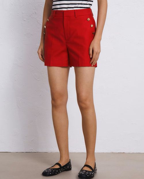 Short Easy Wear casual rojo de cintura media para mujer
