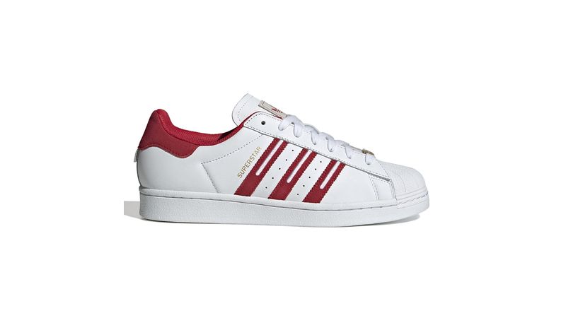 Zapato Adidas Originals Superstar casual blanco rojo para hombre