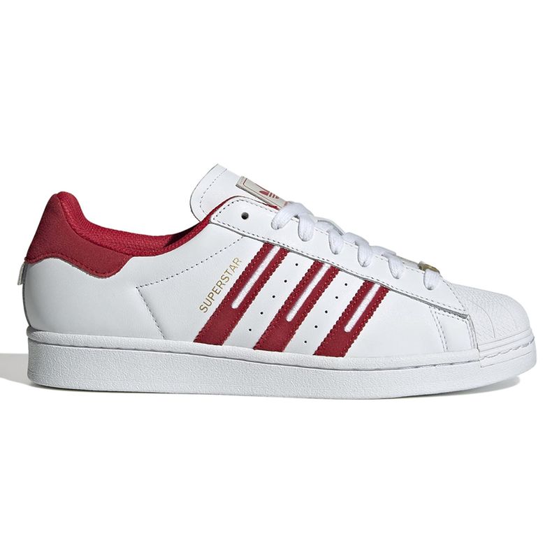 Zapato Adidas Originals Superstar casual blanco rojo para hombre