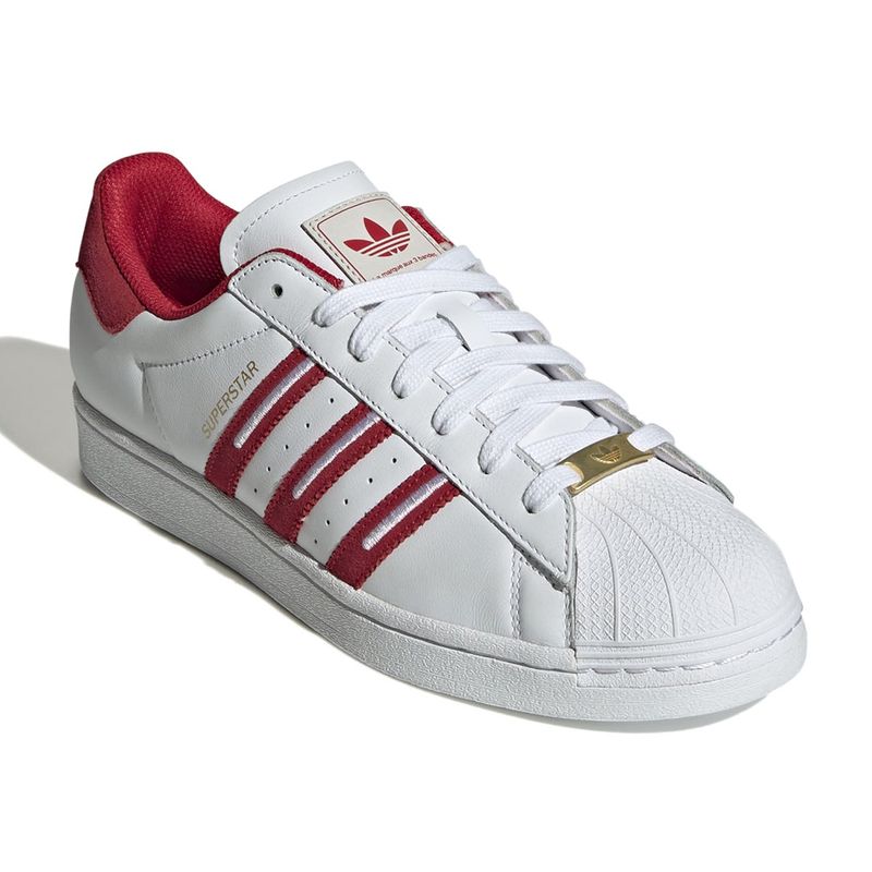 Zapato Adidas Originals Superstar casual blanco rojo para hombre