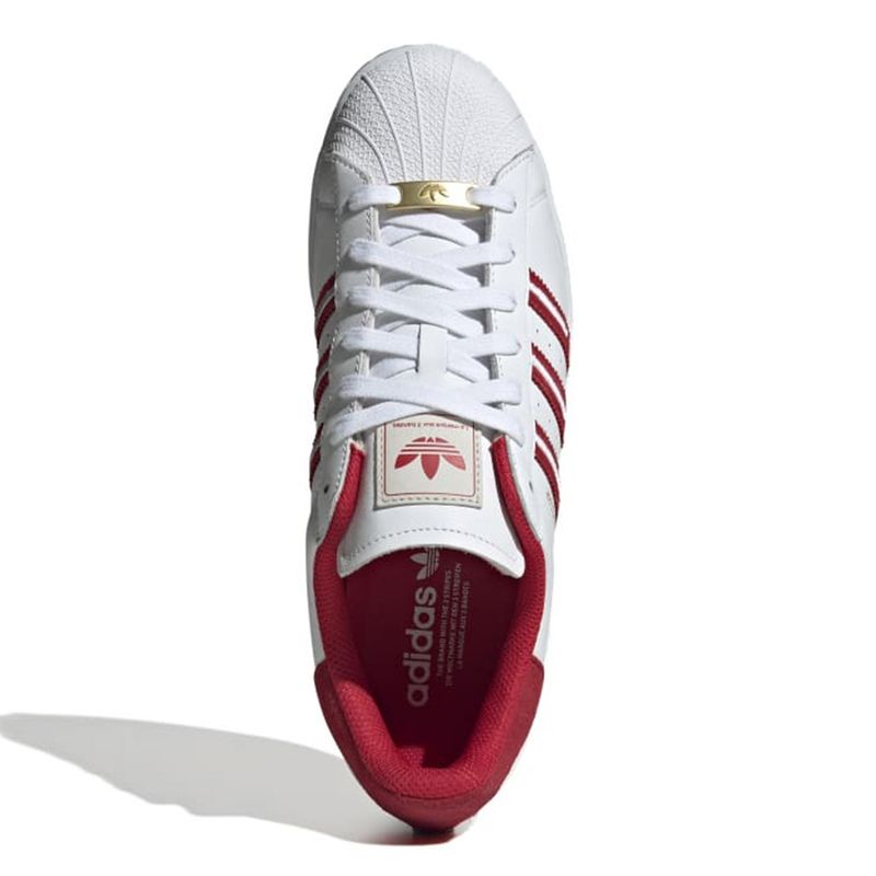 Zapato Adidas Originals Superstar casual blanco rojo para hombre