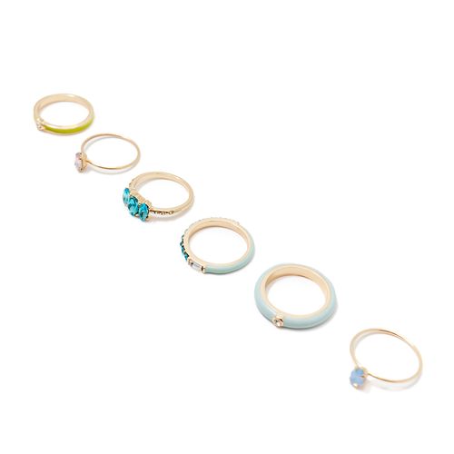 Set de 6 anillos dorados para mujer