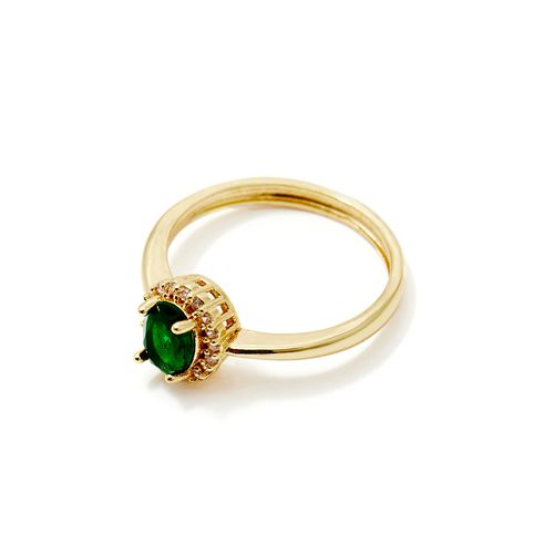 Anillo con piedra verde para mujer