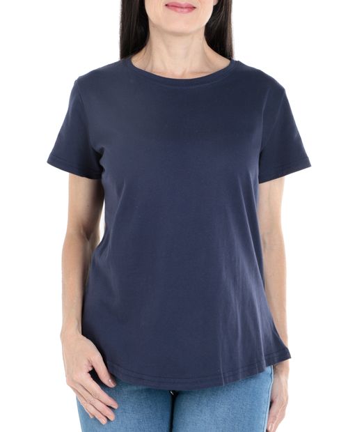 Camiseta Nicolle azul manga corta para mujer