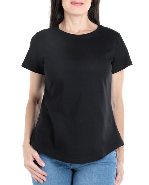 Camiseta Nicolle negra manga corta para mujer