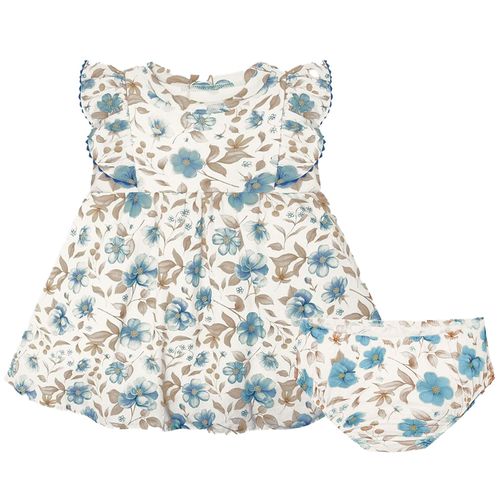 Vestido blanco con estampado de flores para bebé niña