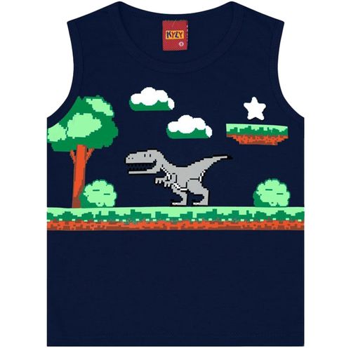 Camiseta azul con estampado para niño