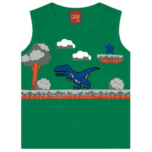 Camiseta verde con estampado para niño