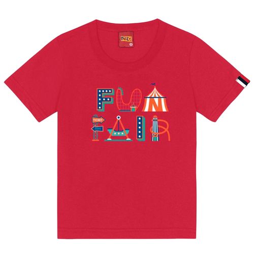 Camiseta roja con estampado para niño