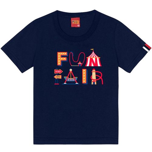 Camiseta azul con estampado para niño