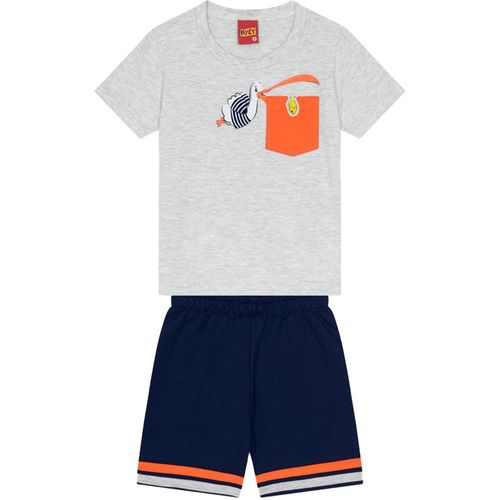 Conjunto de 2 piezas multicolor con estampado de cigüeña para niño