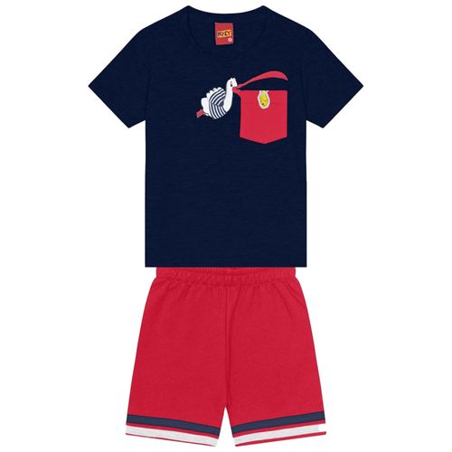Conjunto de 2 piezas multicolor con estampado de cigüeña para niño
