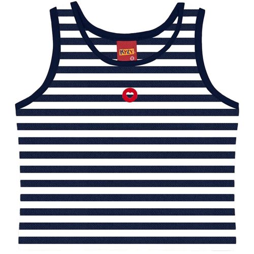 Blusa bicolor rayada para niña