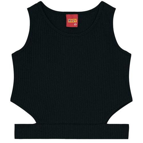 Blusa negra sólido para niña