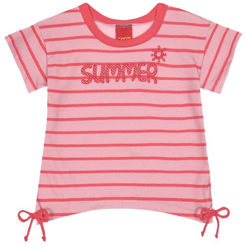 Blusa rosada a rayas para niña