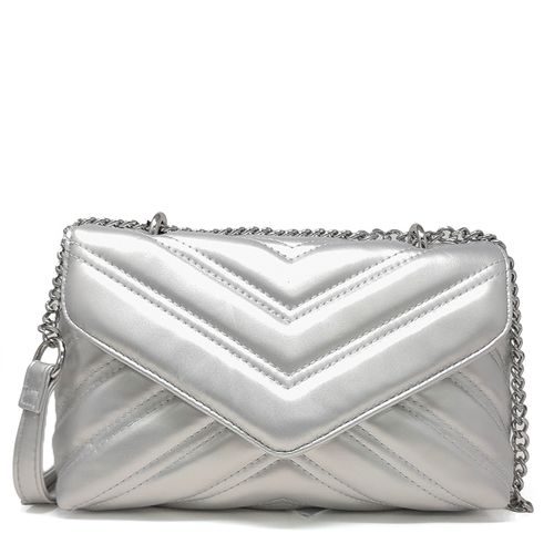 Cartera crossbody Sabrina color plateado para mujer