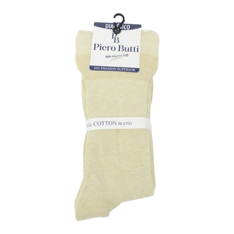 491839700009-Pack-de-2-pares-de-calcetines-para-diabeticos-Piero-Butti-beige-solidos-para-hombre