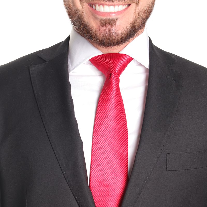 104682298-Corbata-regular-fit-Oscar-de-la-Renta-roja-de-puntos-para-hombre