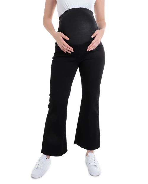 Jeans maternal Sabrina flare negro de cintura alta para mujer