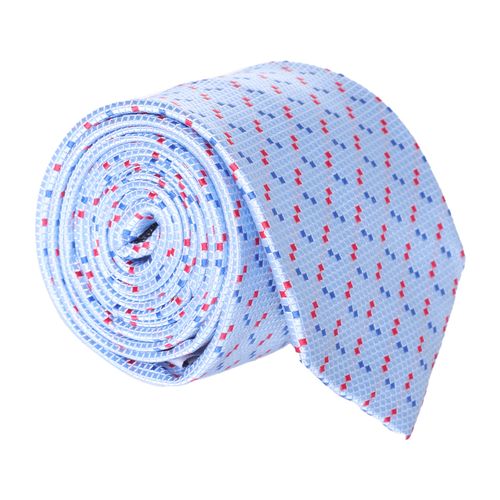 Corbata Oscar de la Renta regular fit celeste con mini print geométrico para hombre