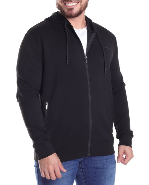 Chaqueta tipo hoodie Oscar de la Renta negro sólido para hombre
