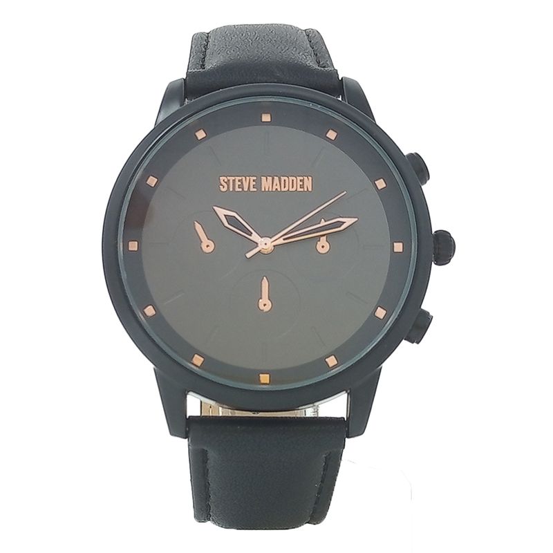 104691567-CYBER-MONDAY-Reloj-Steve-Madden-analogo-cronografo-de-cuero-negro-para-hombre