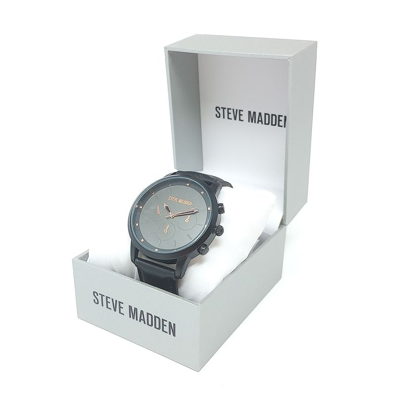 104691567-CYBER-MONDAY-Reloj-Steve-Madden-analogo-cronografo-de-cuero-negro-para-hombre