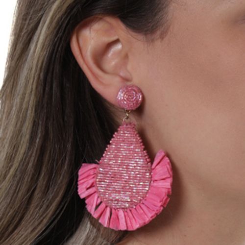 Aretes color rosado para dama