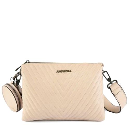 Cartera crossbody Amphora color beige para mujer