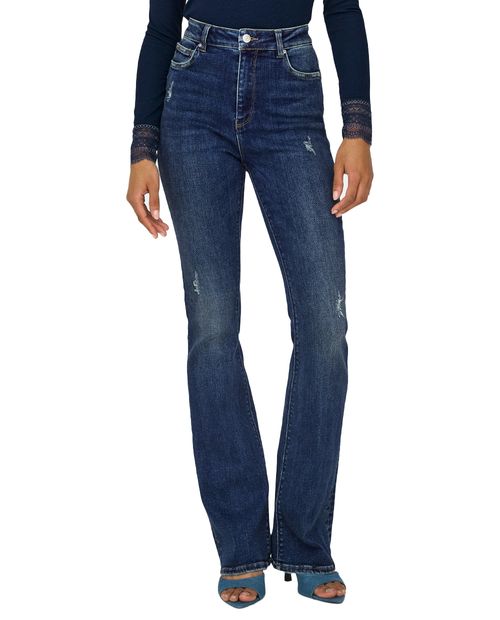 Jeans Only bootcut lavado oscuro con largo 32" de cintura alta para mujer