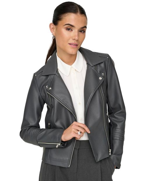 Pu jacket Only negra manga larga para mujer