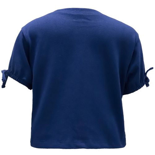 Blusa azul con estampado para niña