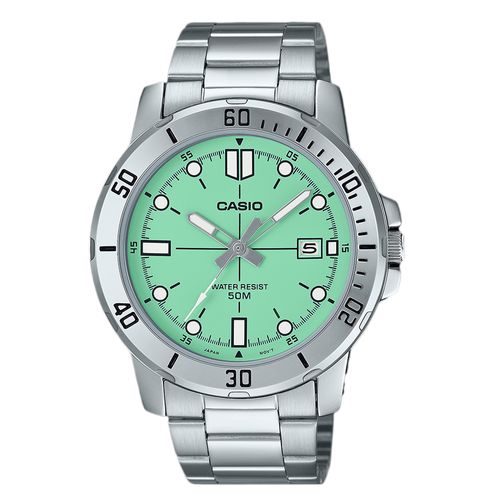 Reloj Casio análogo metálico plateado para hombre