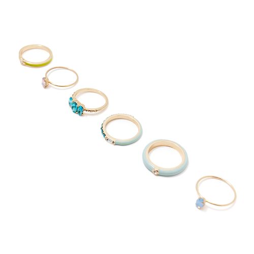 Set de 6 anillos dorados para mujer