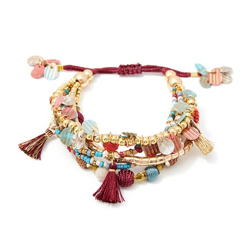 Pulsera doble multicolor para mujer