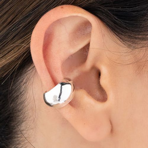 Earcuff en baño de plata plateado para mujer