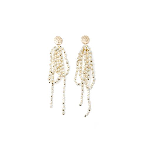 Aretes largos bicolor para mujer