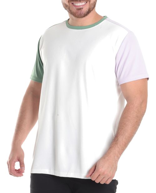 Camiseta Unexpected color block texturizada para hombre