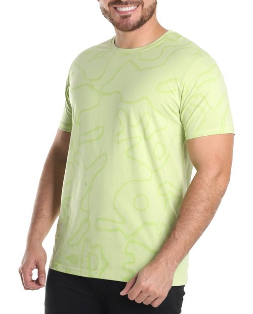 Camiseta Unexpected verde con estampado artístico para hombre