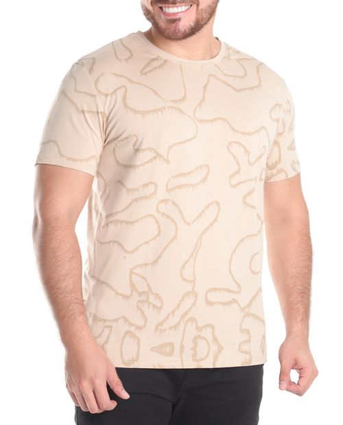 Camiseta Unexpected beige con estampado artístico para hombre