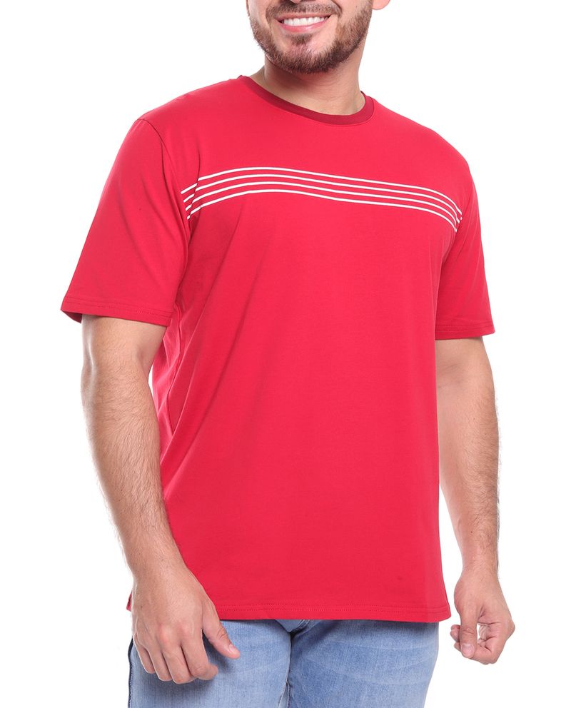 104675914-Camiseta-casual-Gents-roja-rayada-para-hombre