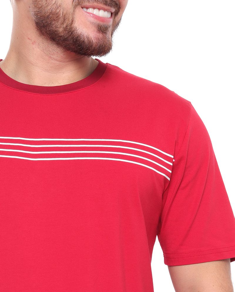 104675914-Camiseta-casual-Gents-roja-rayada-para-hombre