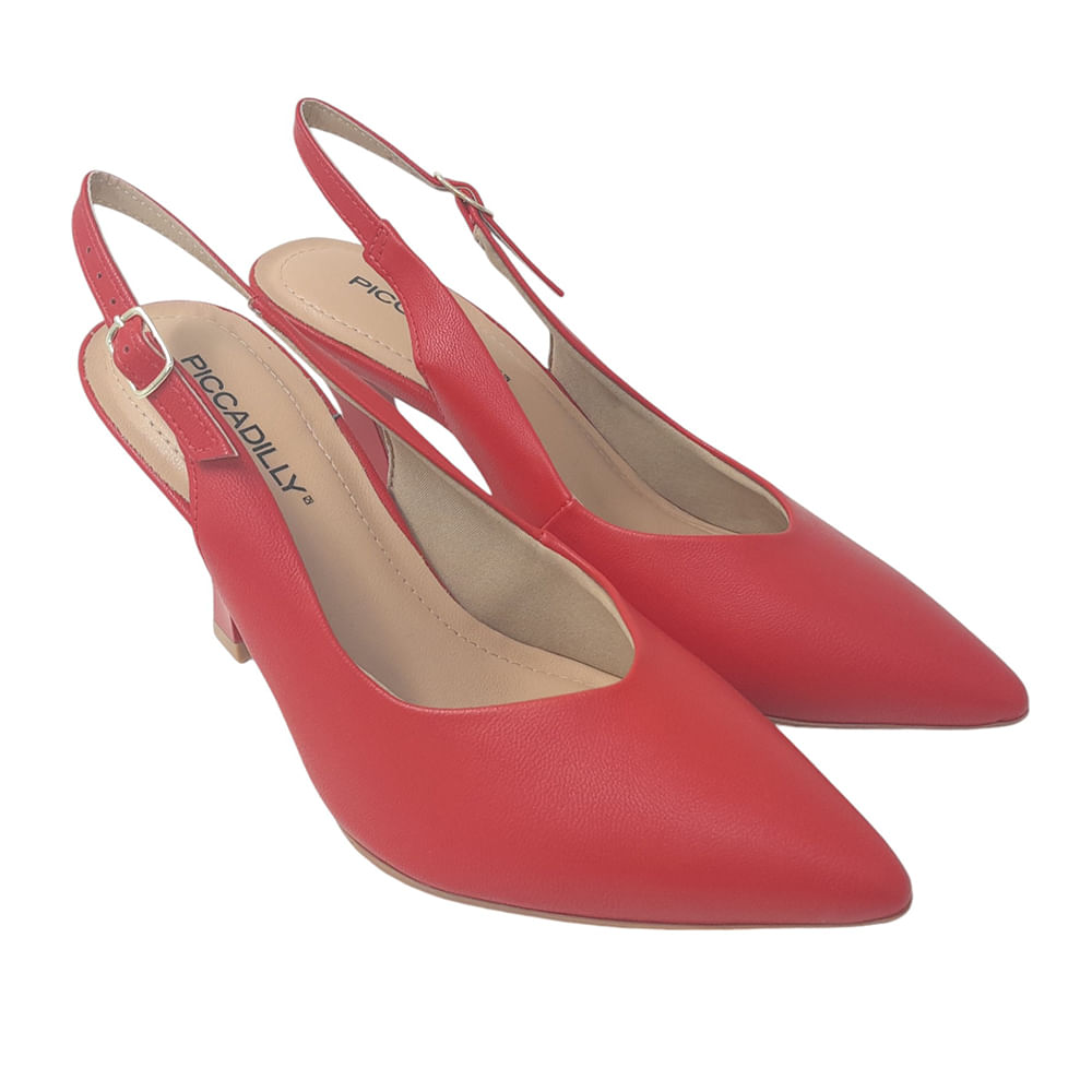 Zapatos De Tacón De Aguja D'Orsay Con Punta De Charol - Rojo - CHARLES & KEITH US