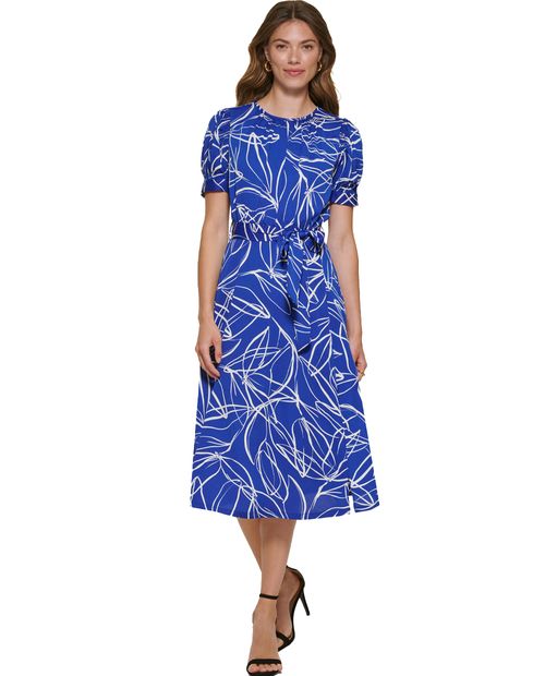 Vestido DKNY midi estampado manga corta para mujer