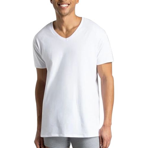 Camiseta interior Fruit of the Loom blanca sólida para hombre
