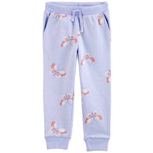 Jogger morado estampado de mariposas  para niña