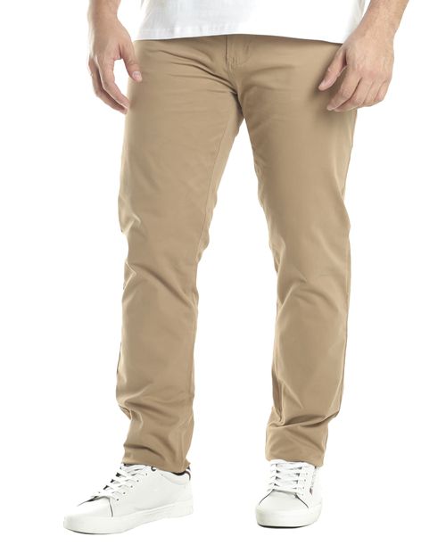 Pantalón 5 pocket Unexpected café claro sólido para hombre