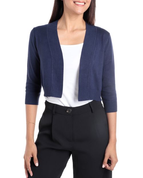 Suéter Nicolle fly away azul mangas 3/4 para mujer
